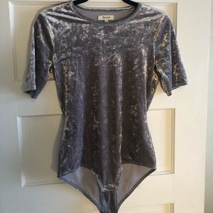 NWOT Madewell Crushed Velvet Silver size S